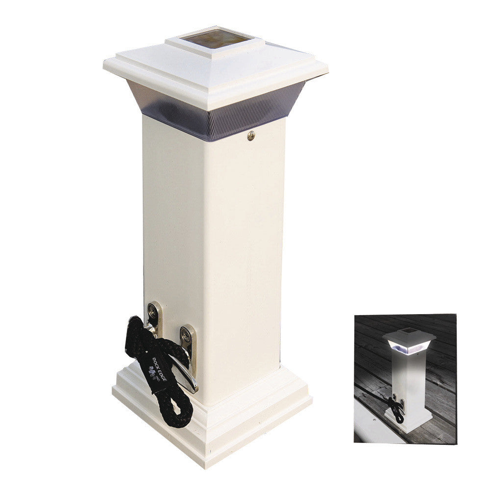 Dock Edge Cleatlite Solar Dock Light w/SS Mooring Cleat 12" - Reel Draggin' Tackle