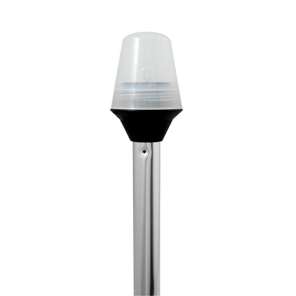 Attwood Frosted Globe All-Around Pole Light w/2-Pin Locking Collar Pole - 12V - 24" - Reel Draggin' Tackle