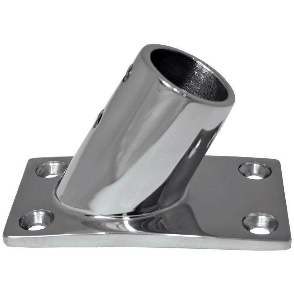Whitecap ⅞" O.D. 60° Rectangle Base SS Rail Fitting - Reel Draggin' Tackle