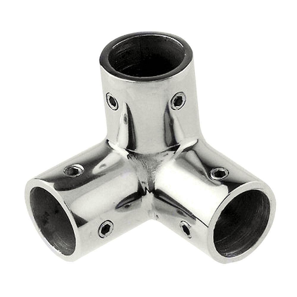 Whitecap 1" O.D. SS 3-Way Corner Fitting - Reel Draggin' Tackle