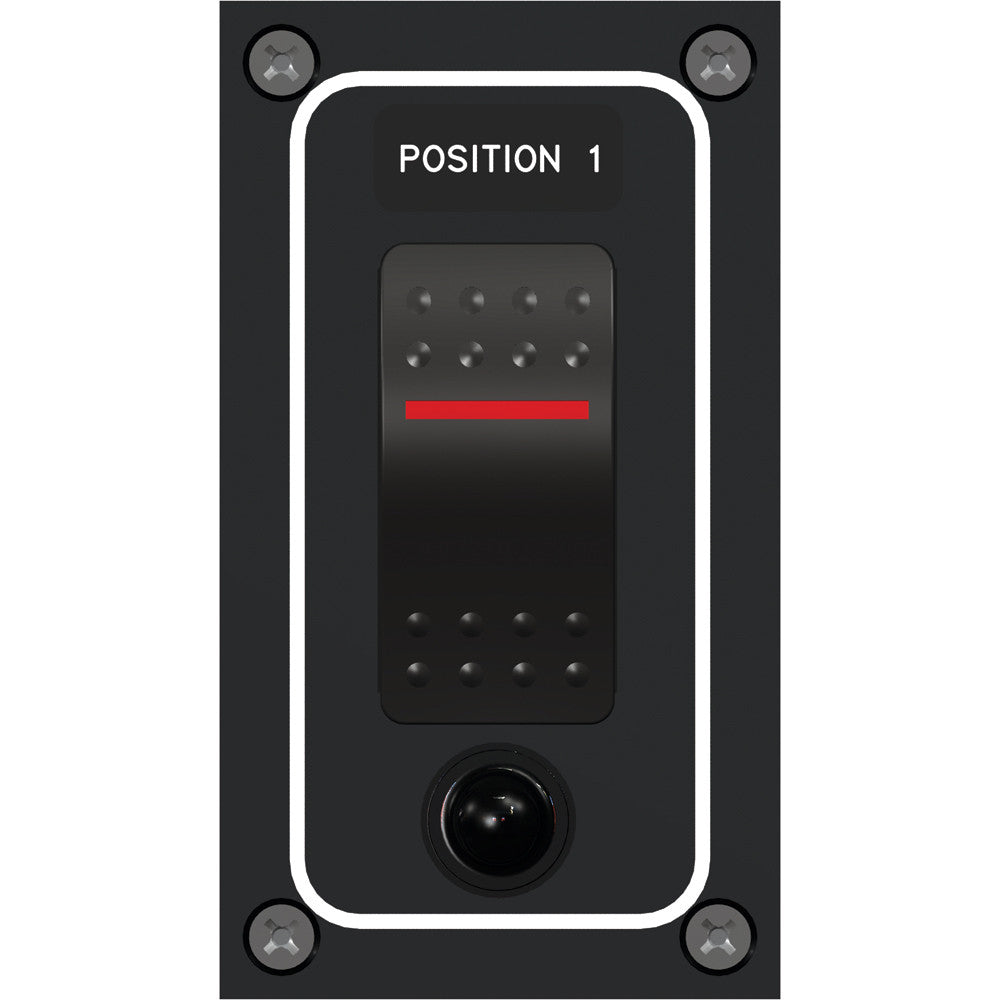 Paneltronics Waterproof Panel - DC 1-Position Illuminated Rocker Switch & Circuit Breaker - Reel Draggin' Tackle