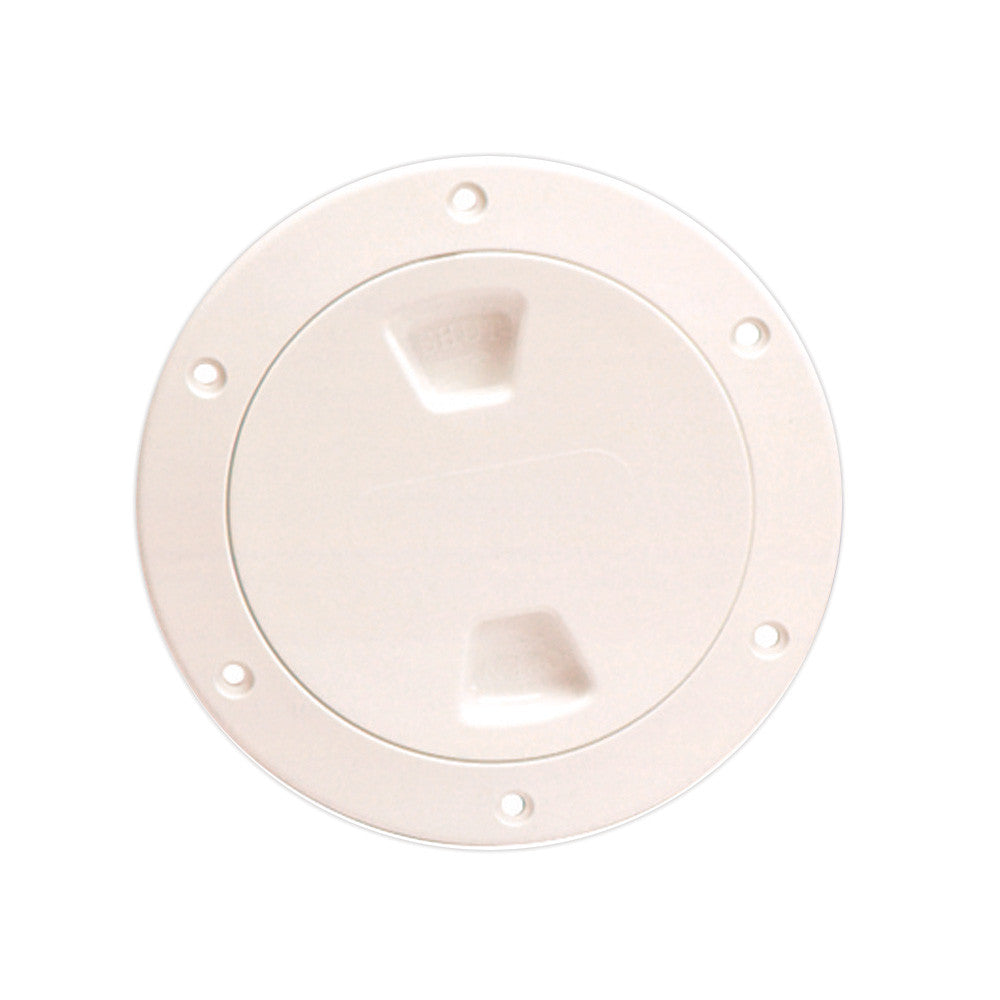 Beckson 4" Smooth Center Screw-Out Deck Plate - Beige - Reel Draggin' Tackle