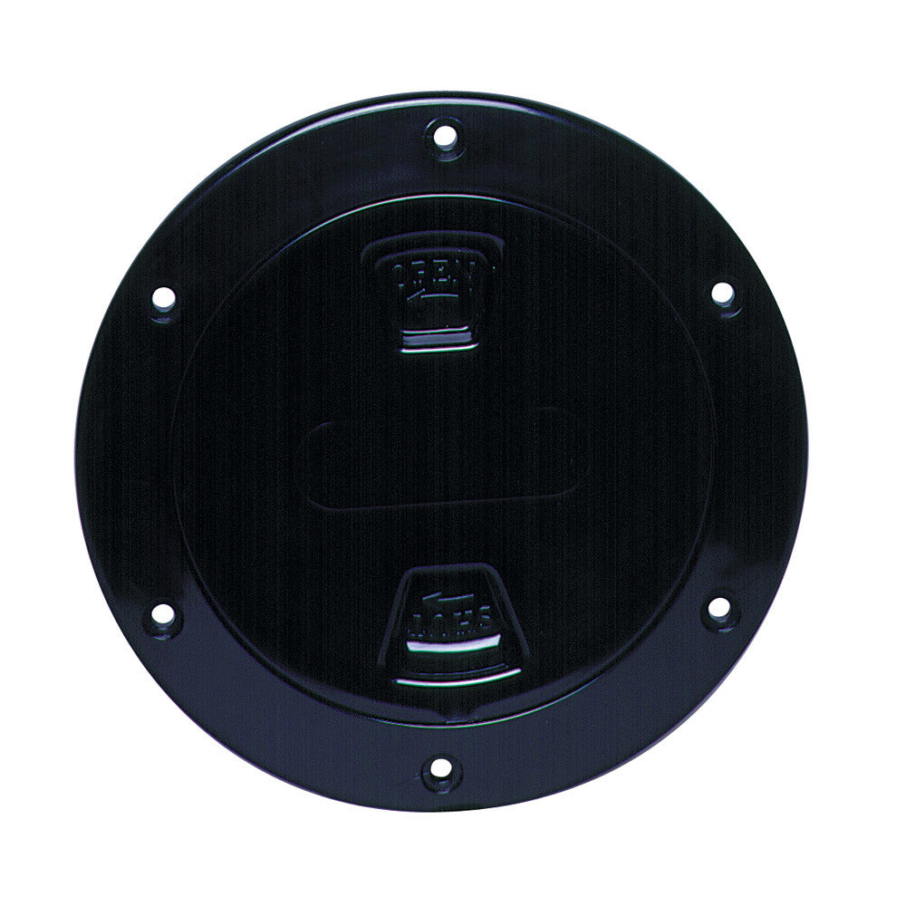 Beckson 4" Smooth Center Screw-Out Deck Plate - Black - Reel Draggin' Tackle