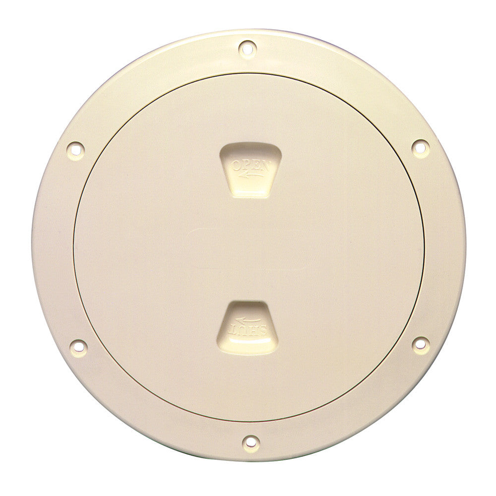 Beckson 6" Smooth Center Screw-Out Deck Plate - Beige - Reel Draggin' Tackle
