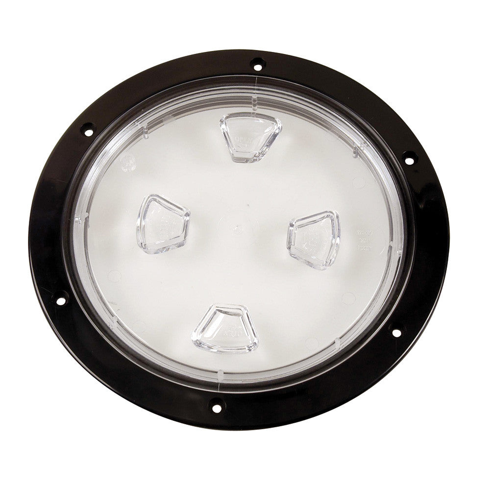 Beckson 8" Clear Center Screw-Out Deck Plate - Black - Reel Draggin' Tackle