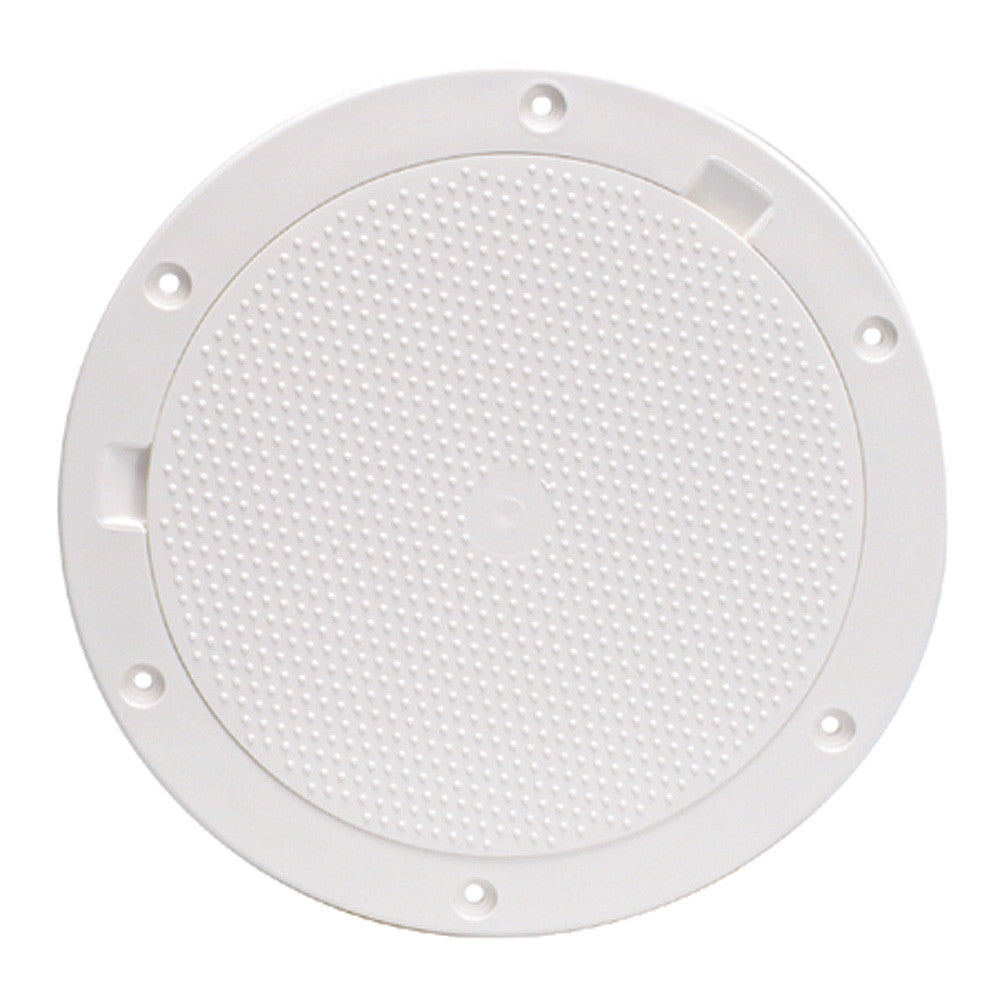 Beckson 8" Non-Skid Pry-Out Deck Plate - White - Reel Draggin' Tackle