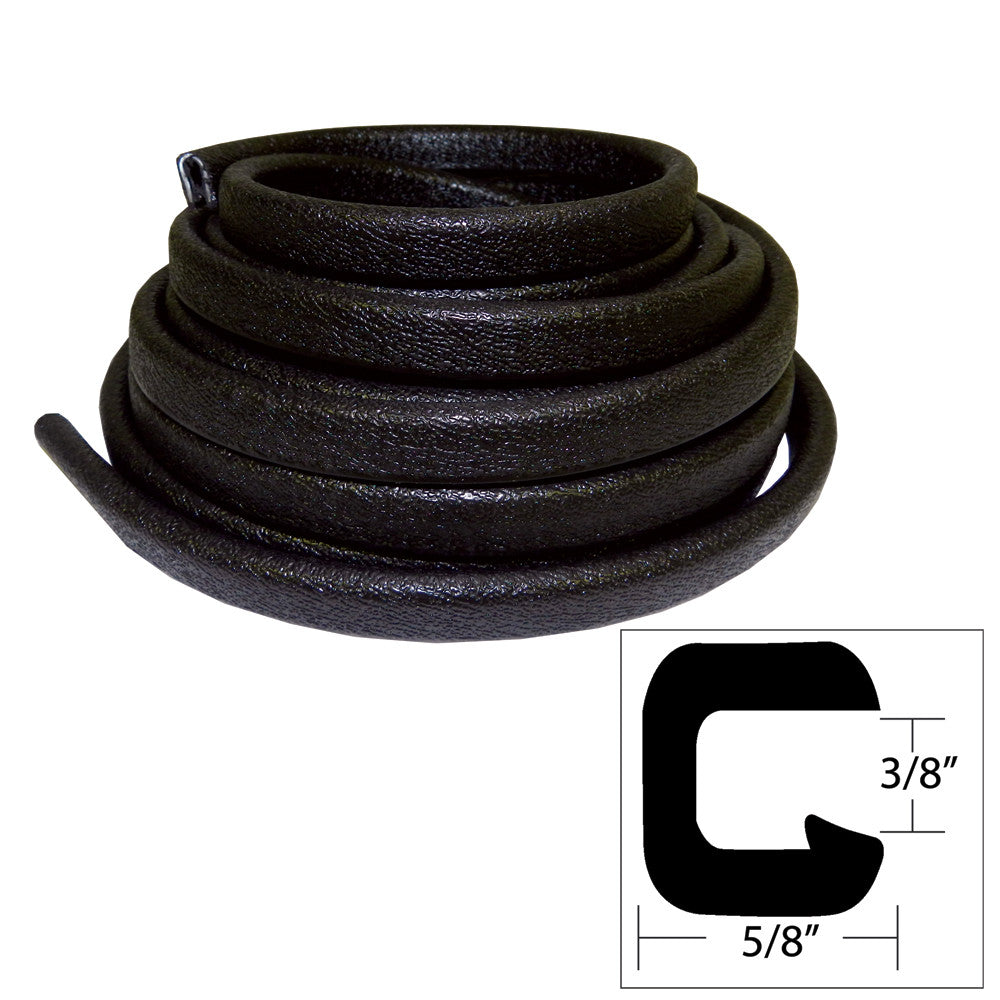 TACO Flexible Vinyl Trim - ⅜" Opening x ⅝"W x 25'L - Black - Reel Draggin' Tackle