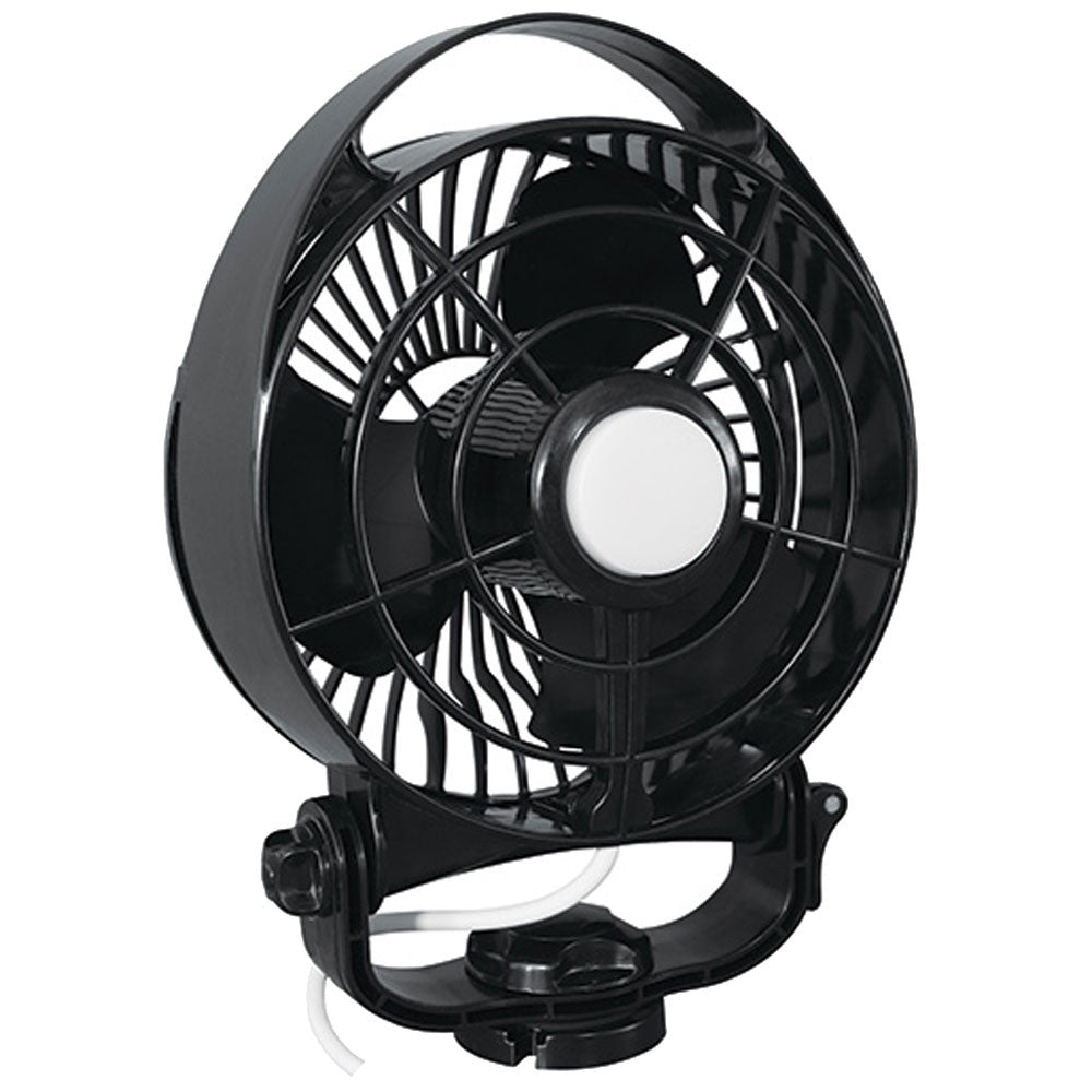 Caframo Maestro 12V 3-Speed 6" Marine Fan w/LED Light - Black - Reel Draggin' Tackle