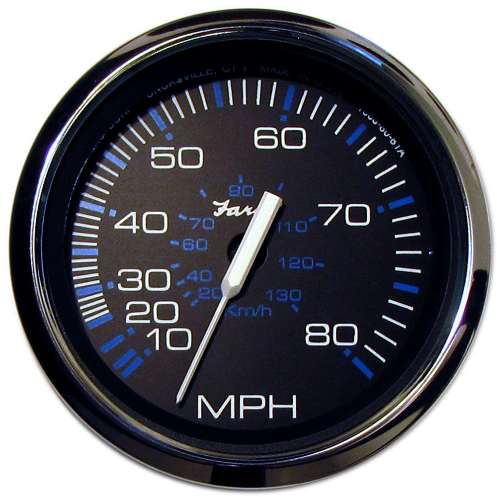 Faria Chesapeake Black SS 4" Speedometer - 80MPH (Mechanical) - Reel Draggin' Tackle