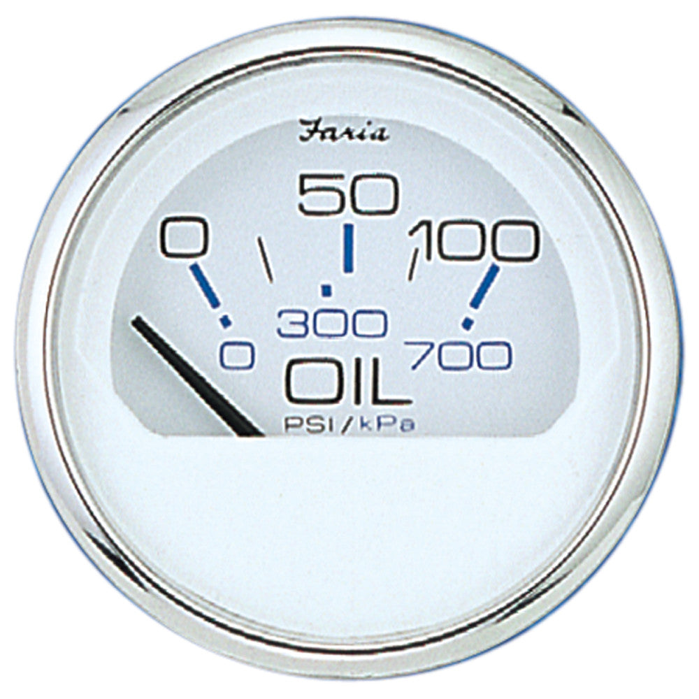Faria Chesapeake White SS 2" Oil Pressure Gauge - 80 PSI - Reel Draggin' Tackle