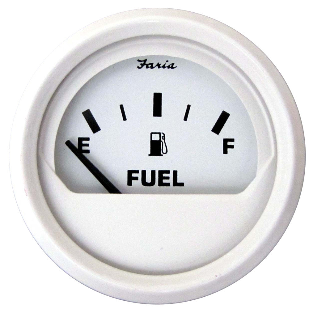 Faria Dress White 2" Fuel Level Gauge (E-1/2-F) - Reel Draggin' Tackle