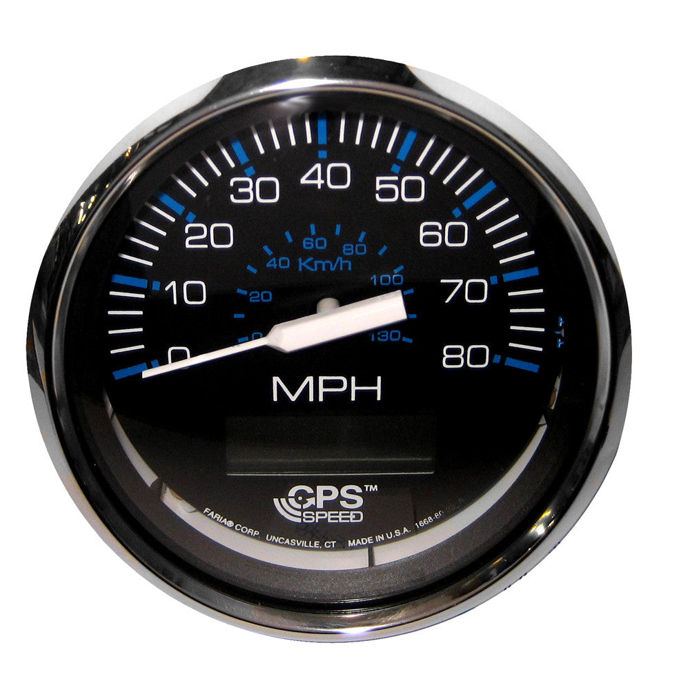 Faria Chesapeake Black SS 4" Speedometer - 80MPH (GPS) - Reel Draggin' Tackle