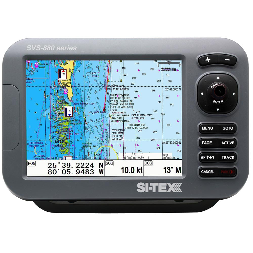 SI-TEX SVS-880C 8" Chartplotter w/Internal GPS Antenna & Navionics+ Card - Reel Draggin' Tackle
