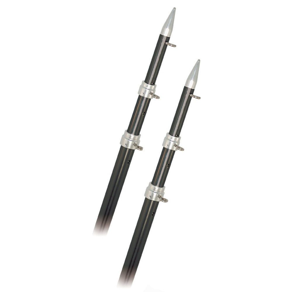 Rupp 15' Fixed Carbon Fiber Outrigger Poles 1.5" - Silver - Reel Draggin' Tackle