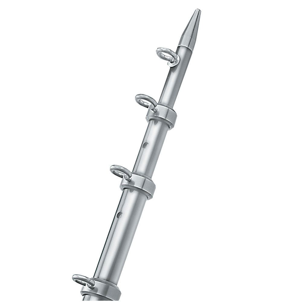 TACO 12' Silver/Silver Center Rigger Pole - 1-1/8" Diameter - Reel Draggin' Tackle