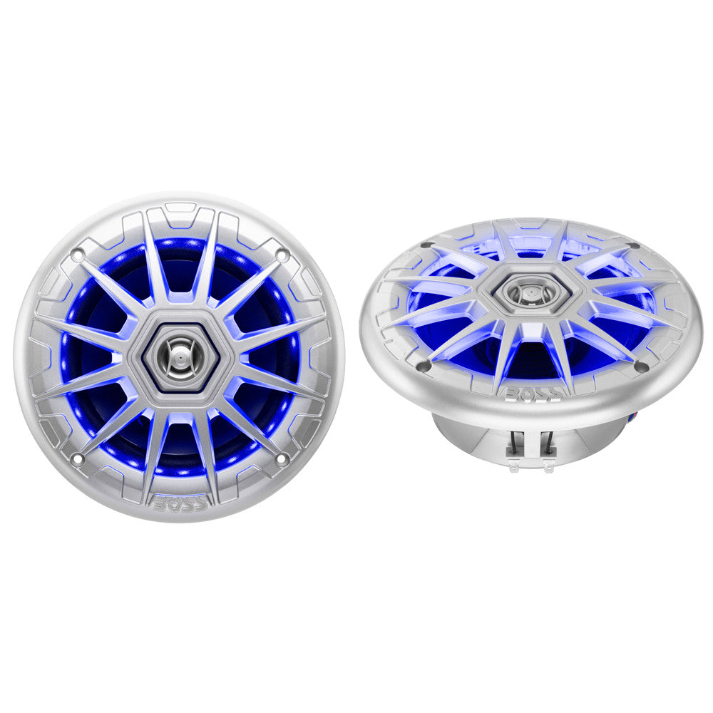 Boss Audio MRGB65S 6.5" 2-Way Coaxial Marine Speakers w/RGB LED Lights - Reel Draggin' Tackle