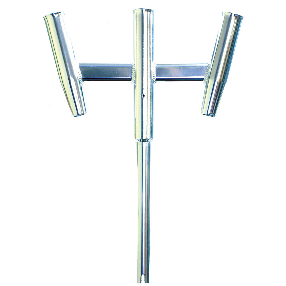 Tigress Triple Aluminum Kite Rod Holder - Straight Butt - Polished - Reel Draggin' Tackle