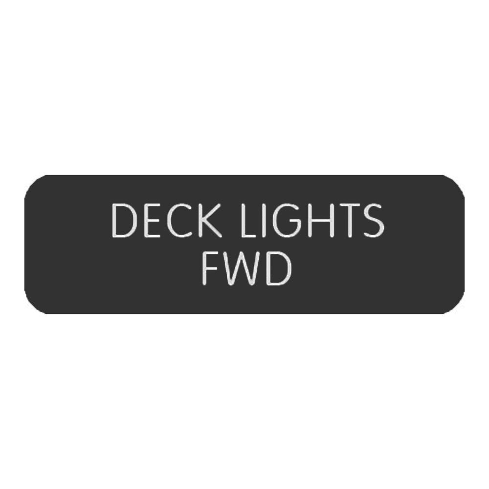 Blue Sea Large Format Label - "Deck Lights FWD" 