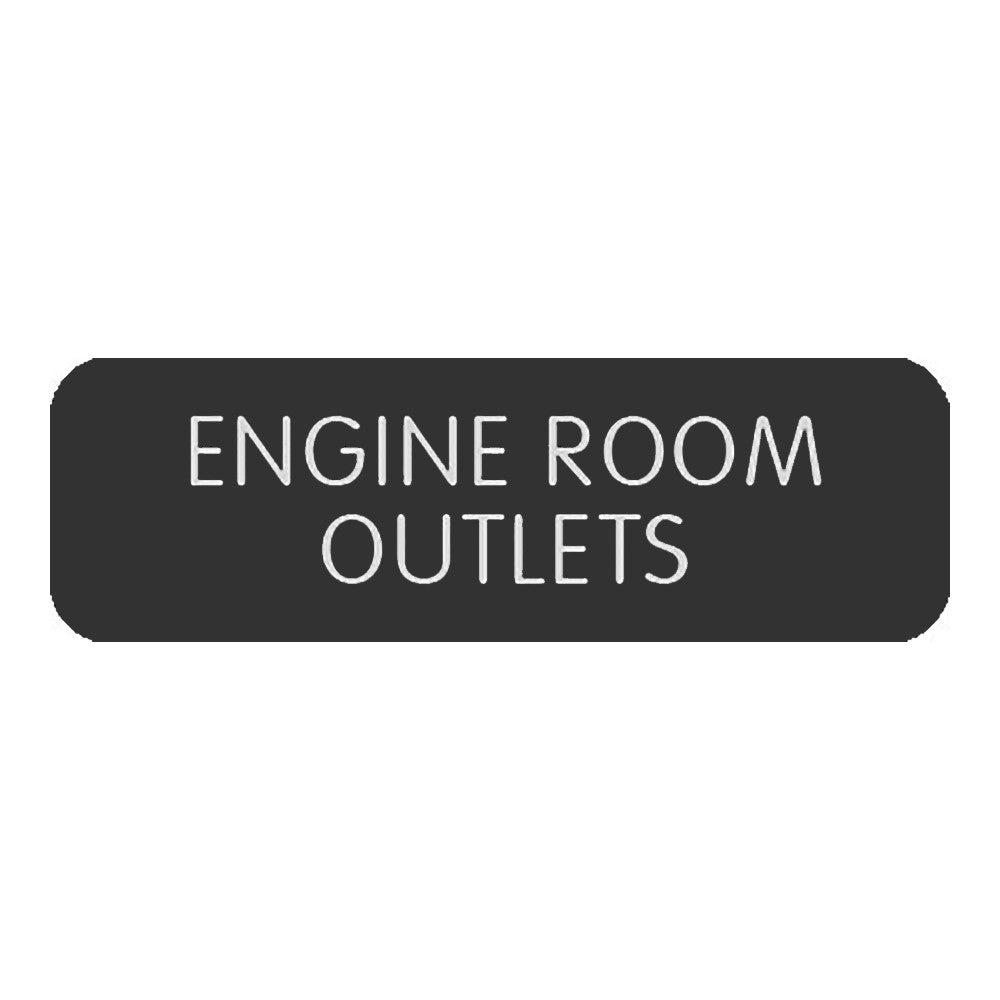 Blue Sea Large Format Label - "Engine Room Outlets" 