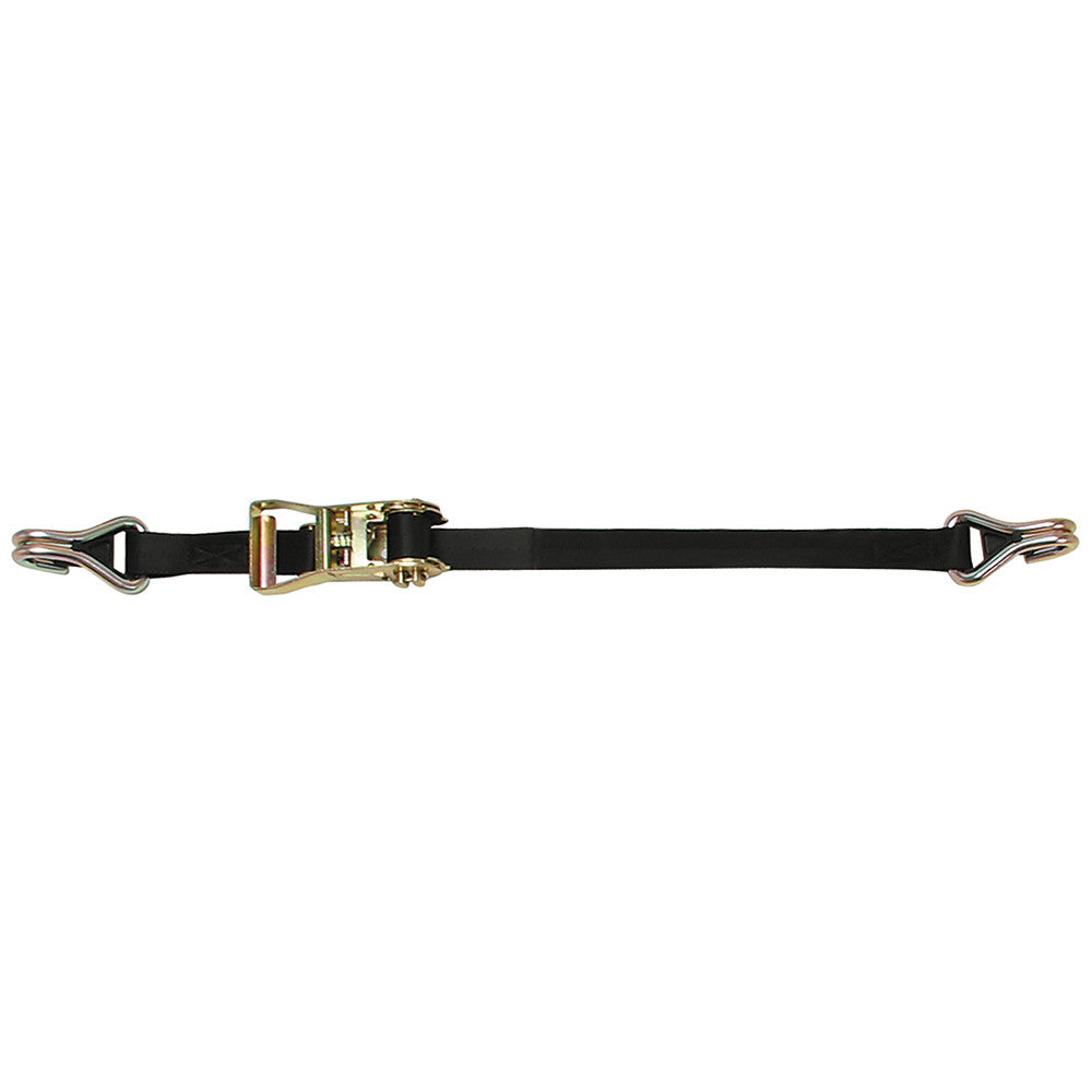 CargoBuckle Ratchet Strap Tie-Down w/Double J-Hooks Keeper - 1" x 12