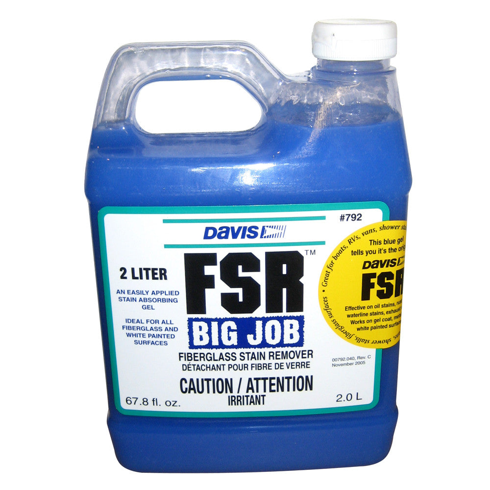 Davis FSR Big Job Fiberglass Stain Remover - 2-Liter - Reel Draggin' Tackle
