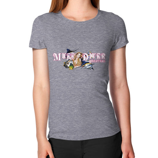 Women's T-Shirt Tri-Blend Grey Reel Draggin' Tackle