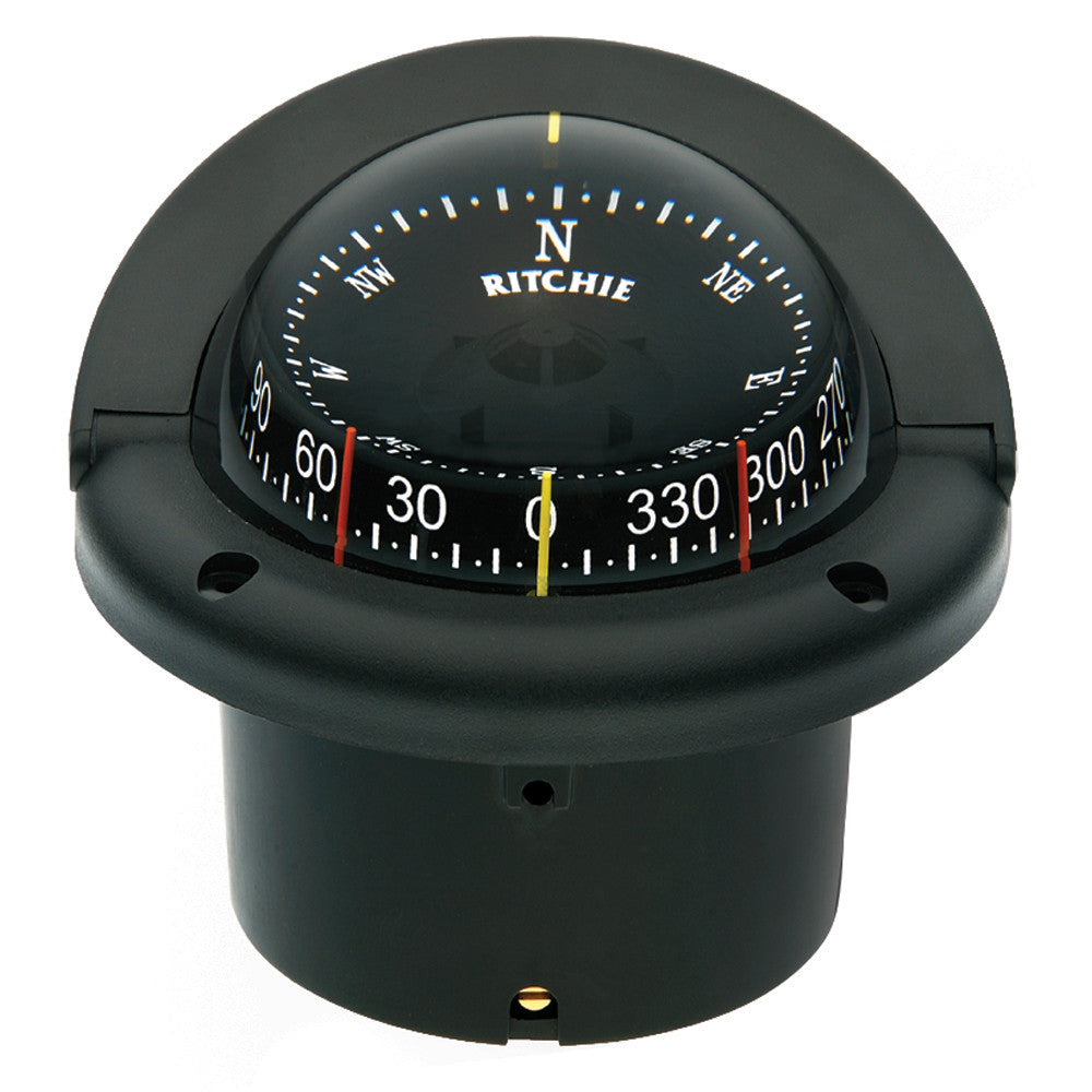 Ritchie HF-743 Helmsman Combidial Compass - Flush Mount - Black - Reel Draggin' Tackle
