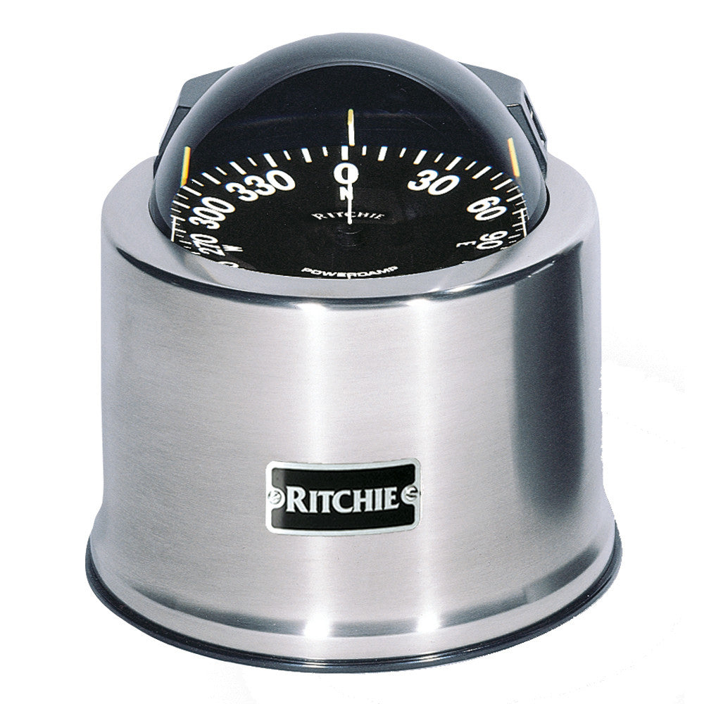 Ritchie SP-5-C GlobeMaster Compass - Pedestal Mount - Stainless Steel - 12V - 5 Degree Card - Reel Draggin' Tackle