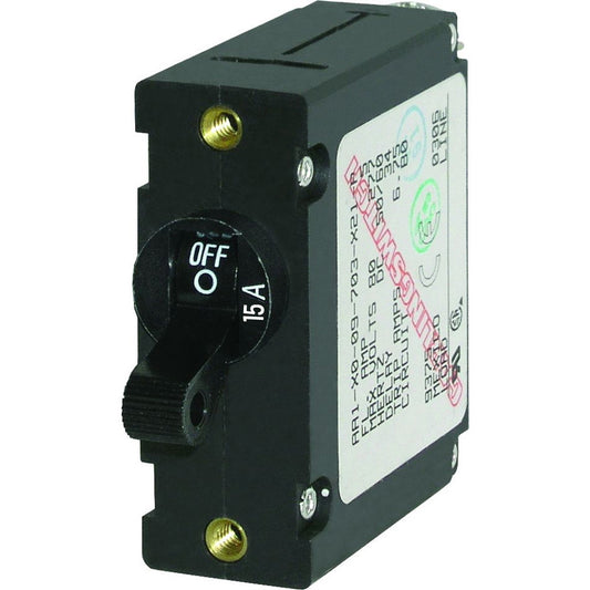 Blue Sea 7208 AC / DC Single Pole Magnetic World Circuit Breaker  -  15 Amp - Reel Draggin' Tackle