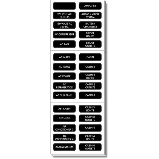 Blue Sea 8067 AC Panel Extended 120 Label Set - Reel Draggin' Tackle