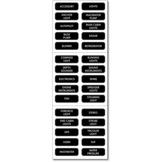 Blue Sea 8030 DC Panel Basic 30 Label Set - Reel Draggin' Tackle