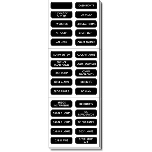 Blue Sea 8039 DC Panel Extended 120 Label Set - Reel Draggin' Tackle