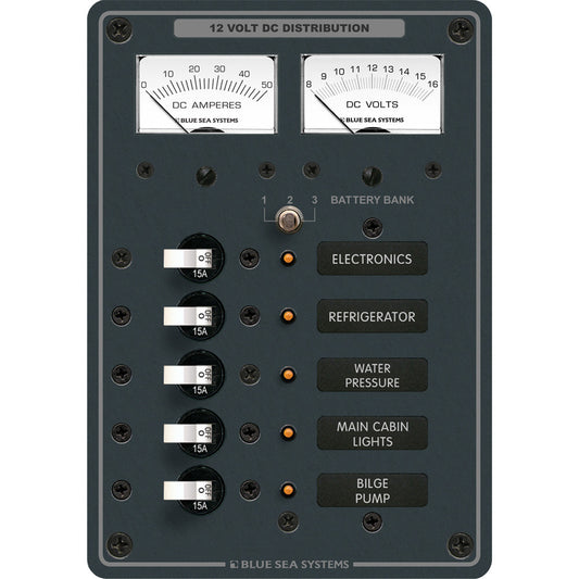 Blue Sea 8081 Dc 5 Position Toggle Branch Circuit Breaker Panal  (White Switches) - Reel Draggin' Tackle