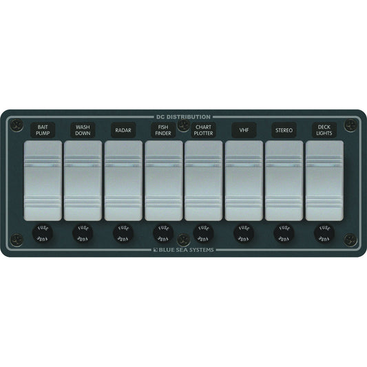 Blue Sea 8261 Waterproof Panel 8 Position - Slate Gray - Reel Draggin' Tackle