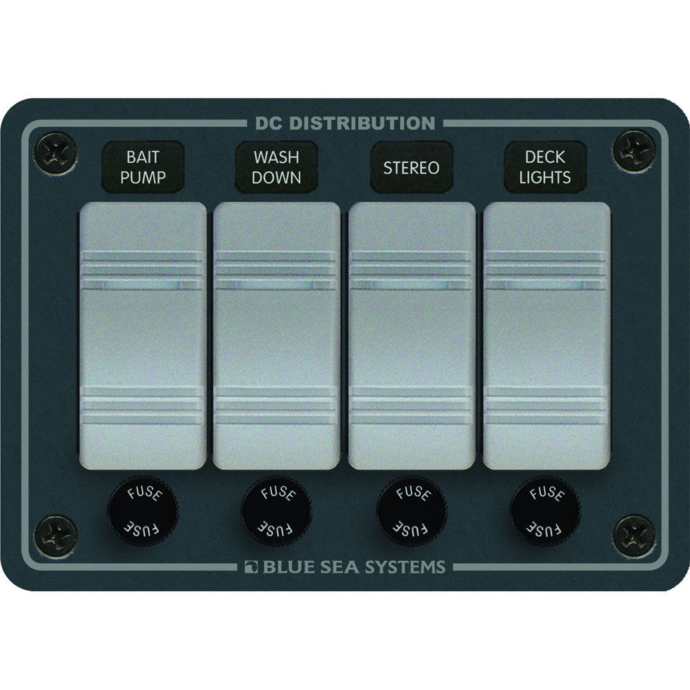 Blue Sea 8262 Waterproof Panel 4 Position - Slate Gray - Reel Draggin' Tackle