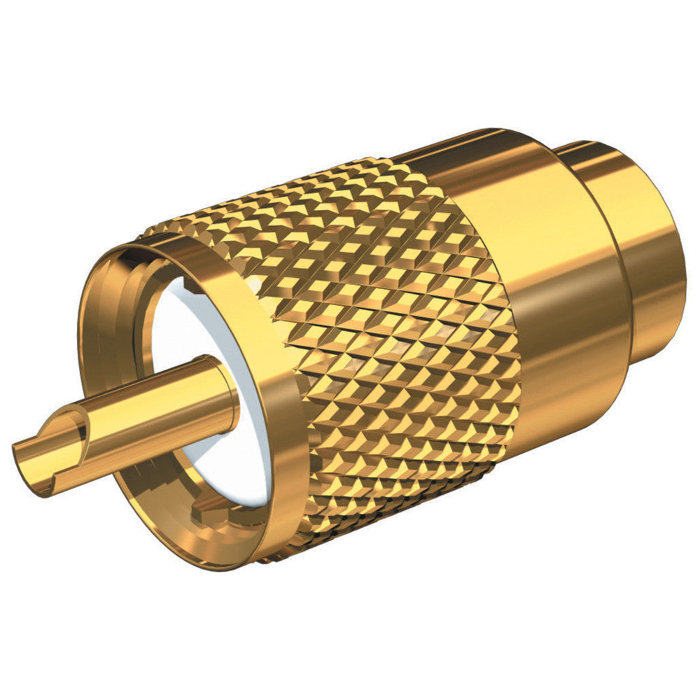 Shakespeare PL-259-58-G Gold Solder-Type Connector w/UG175 Adapter & DooDad&#174; Cable Strain Relief f/RG-58x - Reel Draggin' Tackle