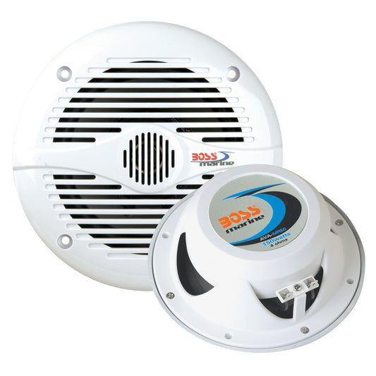 Boss Audio MR50W 5.25" Round Marine Speakers - (Pair) White - Reel Draggin' Tackle