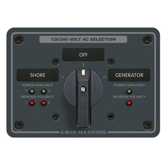 Blue Sea AC Rotary Switch Panel 65 Ampere 2 Positions + OFF, 4 Pole - Reel Draggin' Tackle