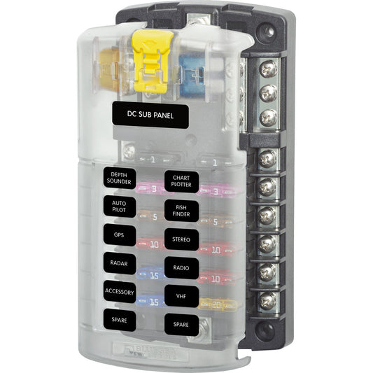 Blue Sea 5026 ST Blade Fuse Block w/Cover - 12 Circuit w/Negative Bus - Reel Draggin' Tackle