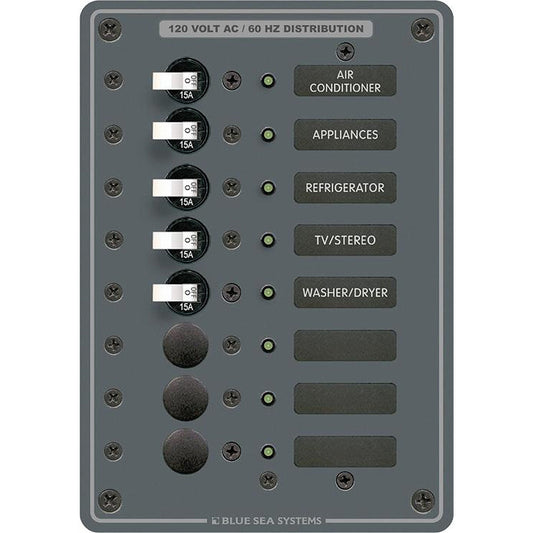 Blue Sea 8059 AC 8 Position Toggle Circuit Breaker Panel - Reel Draggin' Tackle