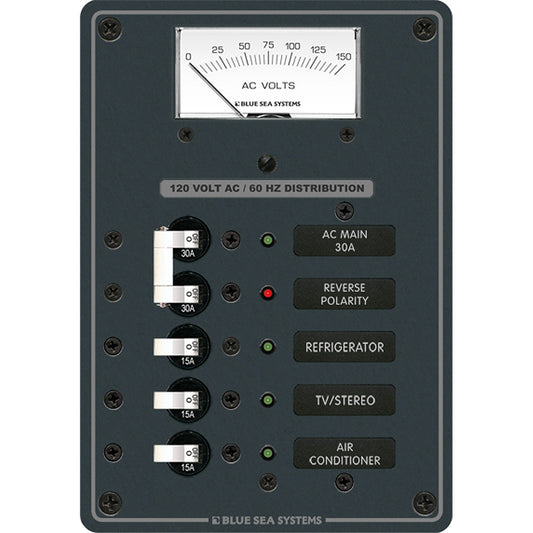 Blue Sea 8043 AC Main +3 Positions Toggle Circuit Breaker Panel   (White Switches) - Reel Draggin' Tackle