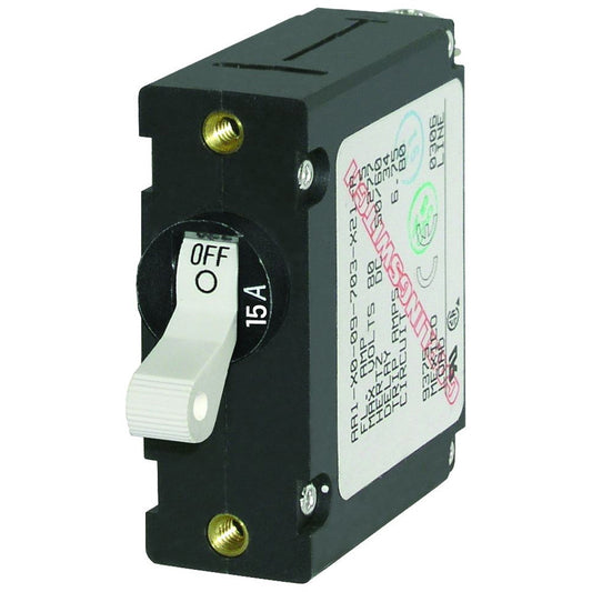 Blue Sea 7210 AC / DC Single Pole Magnetic World Circuit Breaker  -  15 Amp - Reel Draggin' Tackle