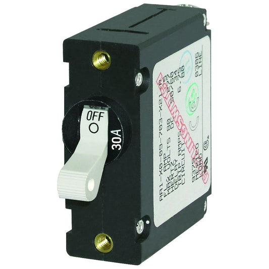 Blue Sea 7222 AC / DC Single Pole Magnetic World Circuit Breaker  -  30 Amp - Reel Draggin' Tackle