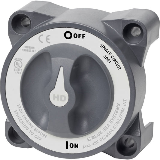 Blue Sea 3001 HD-Series Battery Switch Single Circuit ON/OFF with AFD - Reel Draggin' Tackle