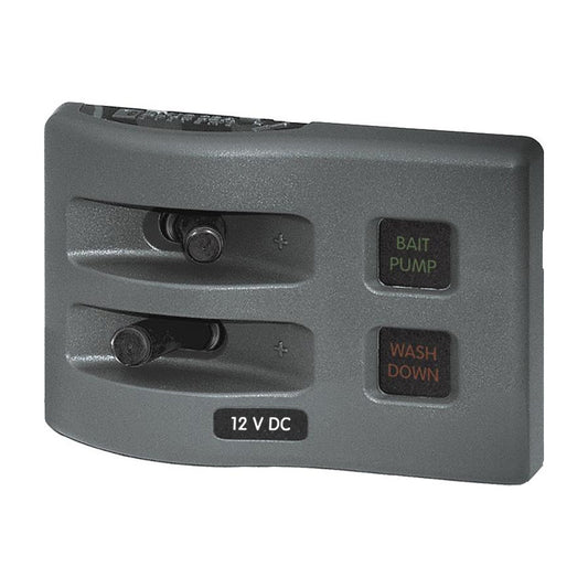 Blue Sea 4302 WeatherDeck Water Resistant Fuse Panel - 2 Position - Grey - Reel Draggin' Tackle