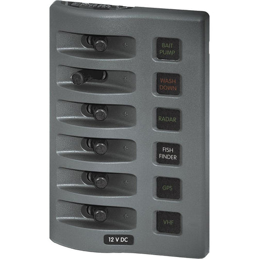 Blue Sea 4306 WeatherDeck Water Resistant Fuse Panel - 6 Position - Grey - Reel Draggin' Tackle