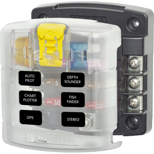 Blue Sea 5028 ST Blade Fuse Block w/ Cover - 6 Circuit without Negative Bus - Reel Draggin' Tackle