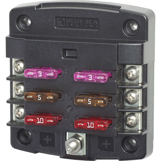 Blue Sea 5033 ST Blade Fuse Block w/out Cover - 6 Circuit w/out Negative Bus - Reel Draggin' Tackle