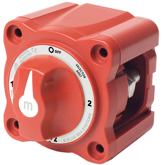 Blue Sea 6007 m-Series (Mini) Battery Switch Selector Four Position Red - Reel Draggin' Tackle
