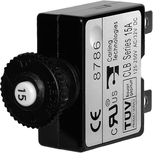 Blue Sea 7056 15A Push Button Thermal with Quick Connect Terminals - Reel Draggin' Tackle